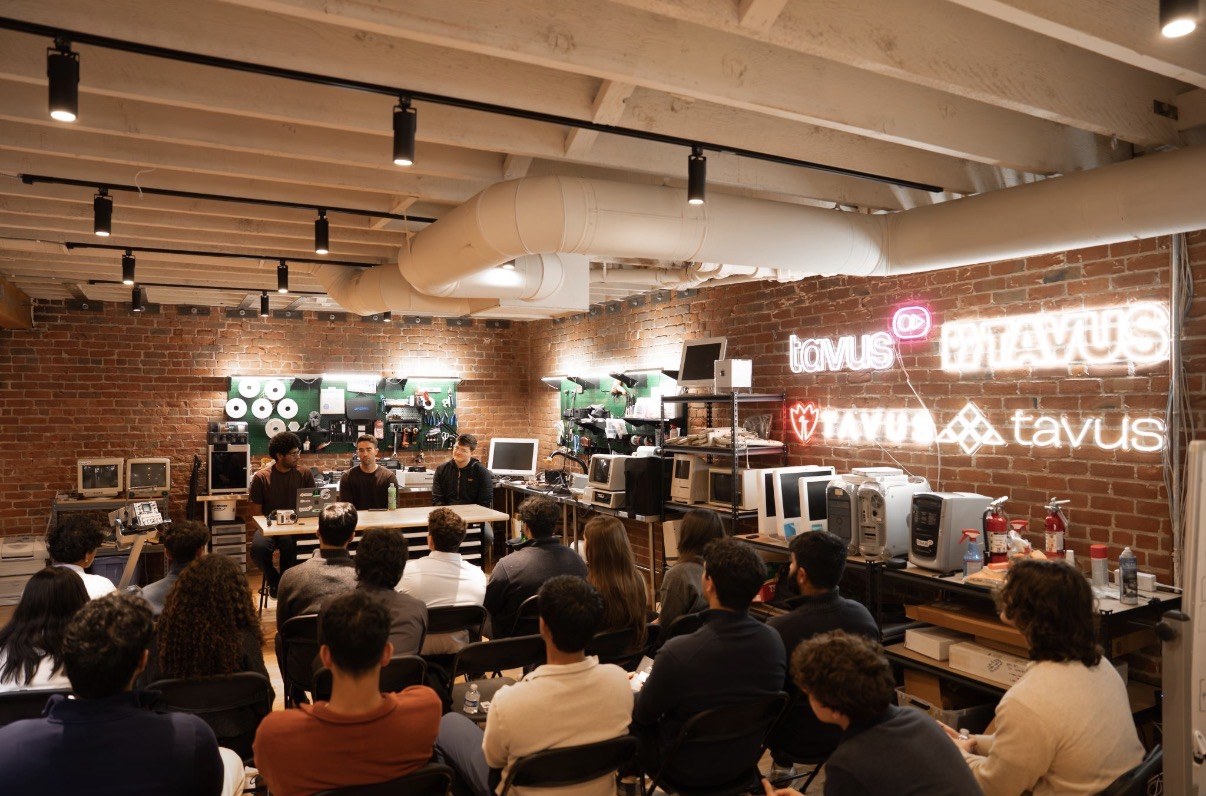 Workshop and library space set up for a company town hall